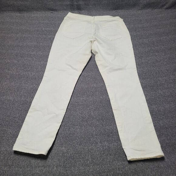 Old Navy Womens Jeans 12 Ivory Curvy  Slim Straight Beach Party Denim Pants - Picture 7 of 9